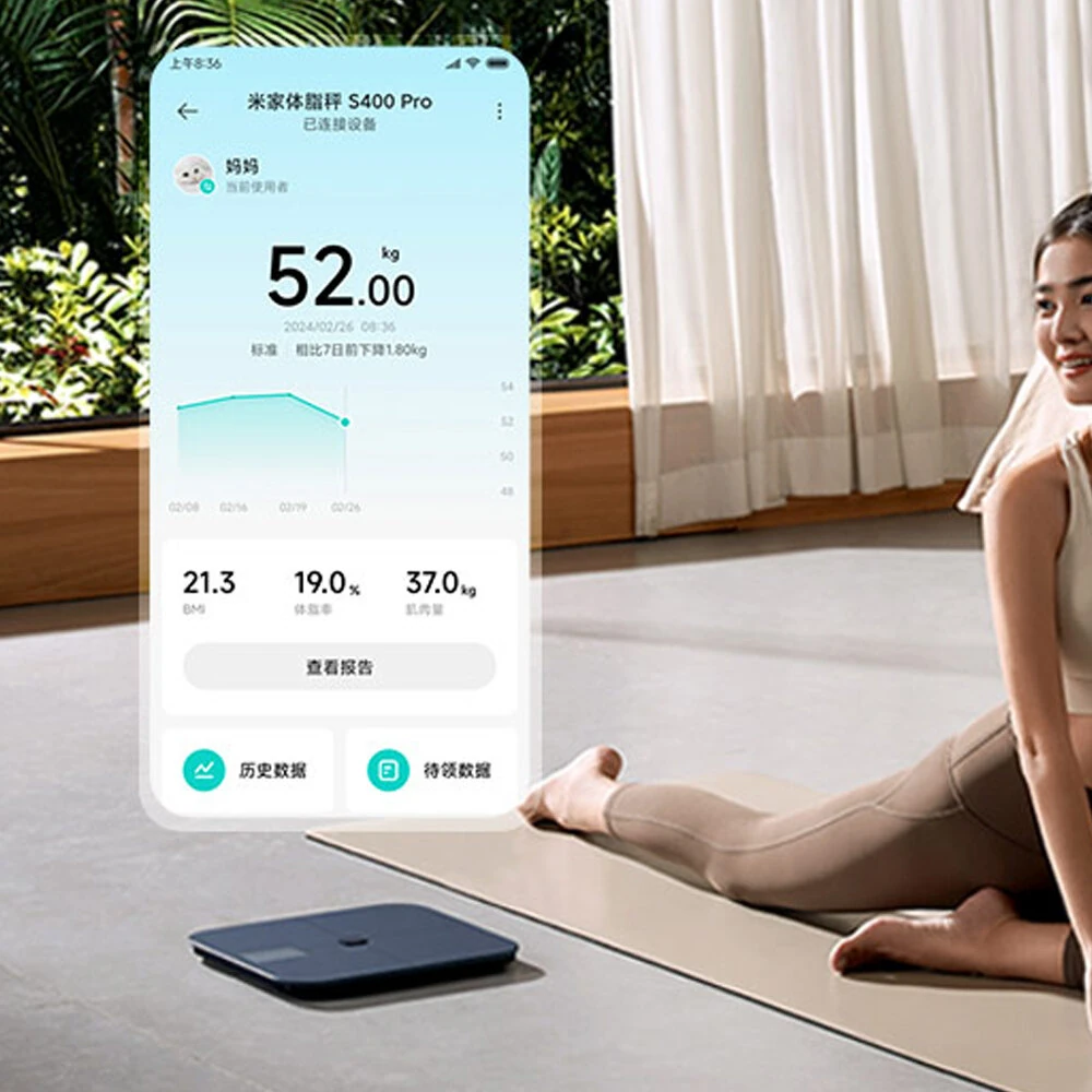 (image for) XIAOMI Mijia S400 Pro Smart Body Fat Scale 25 Metrics 3.5" TFT Screen Dual-Frequency BIA Bluetooth 5.1 High-Precision 0.1~150kg Range Works with MiHome APP